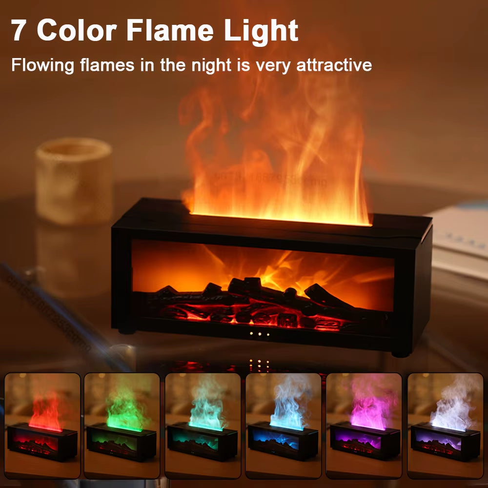 Transform Your Space with the Air Aroma Humidifier - Essential Oils Diffuser with LED Flame Effect and Remote Control