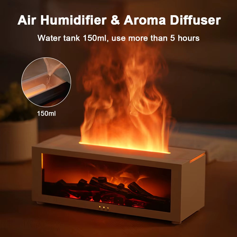 Transform Your Space with the Air Aroma Humidifier - Essential Oils Diffuser with LED Flame Effect and Remote Control