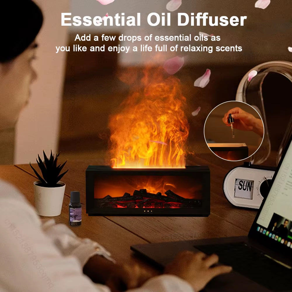 Transform Your Space with the Air Aroma Humidifier - Essential Oils Diffuser with LED Flame Effect and Remote Control