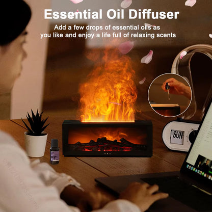 Transform Your Space with the Air Aroma Humidifier - Essential Oils Diffuser with LED Flame Effect and Remote Control